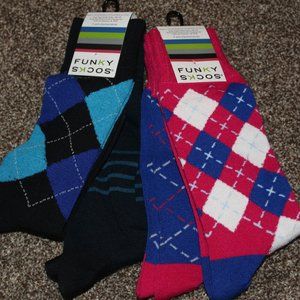 NWT Lot 2 Funky Socks Mulicolor Geometric 4 pair